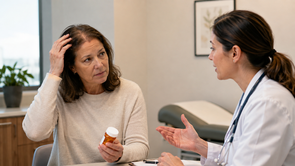 Medications that effect women's hair loss and hair health, Which medications commonly cause hair loss?, Can blood pressure medicine cause hair loss?, Do antidepressants cause hair shedding?, Can cholesterol medications affect Women's hair growth?, Can GLP-1 weight loss medications cause shedding?, Will chemotherapy hair grow back?, Can stopping medication reverse hair loss?, Should I stop a medication if my hair is thinning?, Which supplements are actually effective in Hair Growth?, Are collagen supplements worth taking?