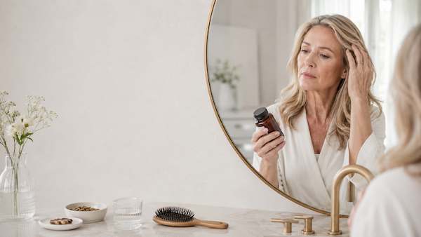 Women’s Hair Loss knowledge Center on Nutrition & Deficiencies, Can low iron cause hair loss?, What ferritin level is best for hair growth?, Does Vitamin D deficiency cause hair loss?, Can low B12 cause hair thinning?, Does zinc deficiency affect hair?, Can low protein cause hair loss?, Should I take biotin?, Which vitamins actually help hair growth?, What foods promote healthy hair?, Can weight loss cause hair shedding?